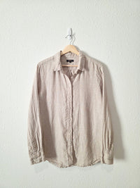 Quince Neutral Linen Button Up (L)