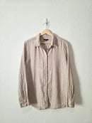 Quince Neutral Linen Button Up (L)