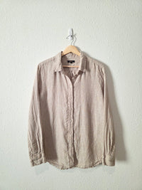Quince Neutral Linen Button Up (L)
