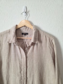Quince Neutral Linen Button Up (L)