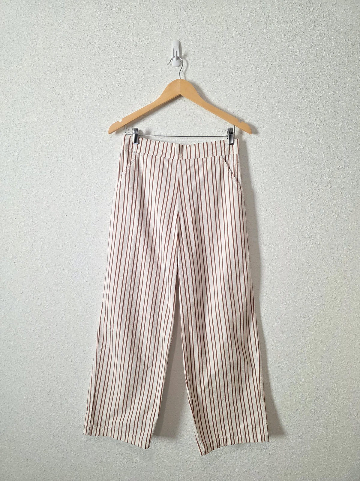 Julia Amory Striped Cotton Poplin Pants (M)