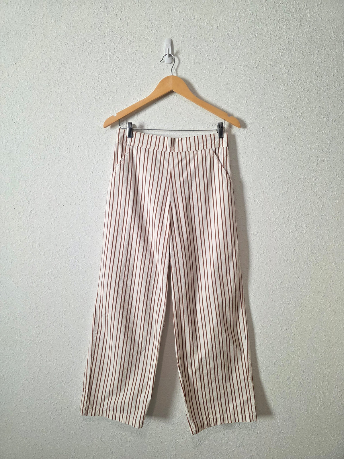 Julia Amory Striped Cotton Poplin Pants (M)