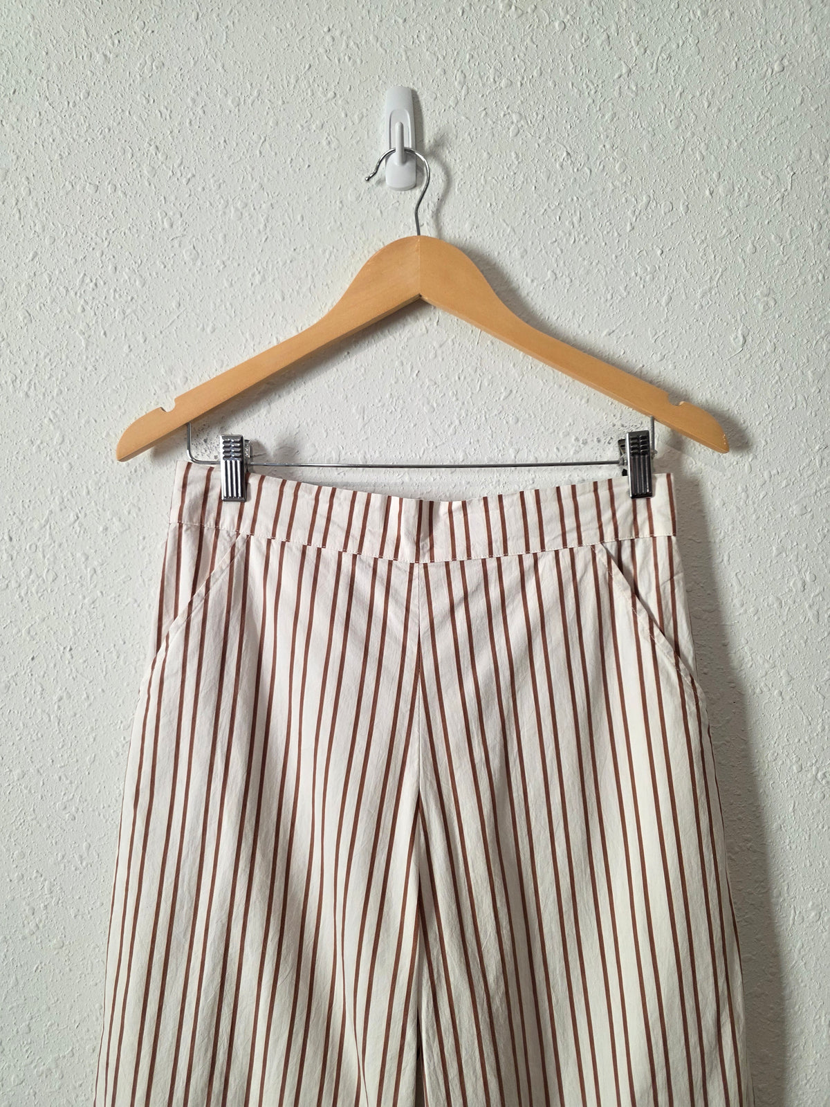 Julia Amory Striped Cotton Poplin Pants (M)