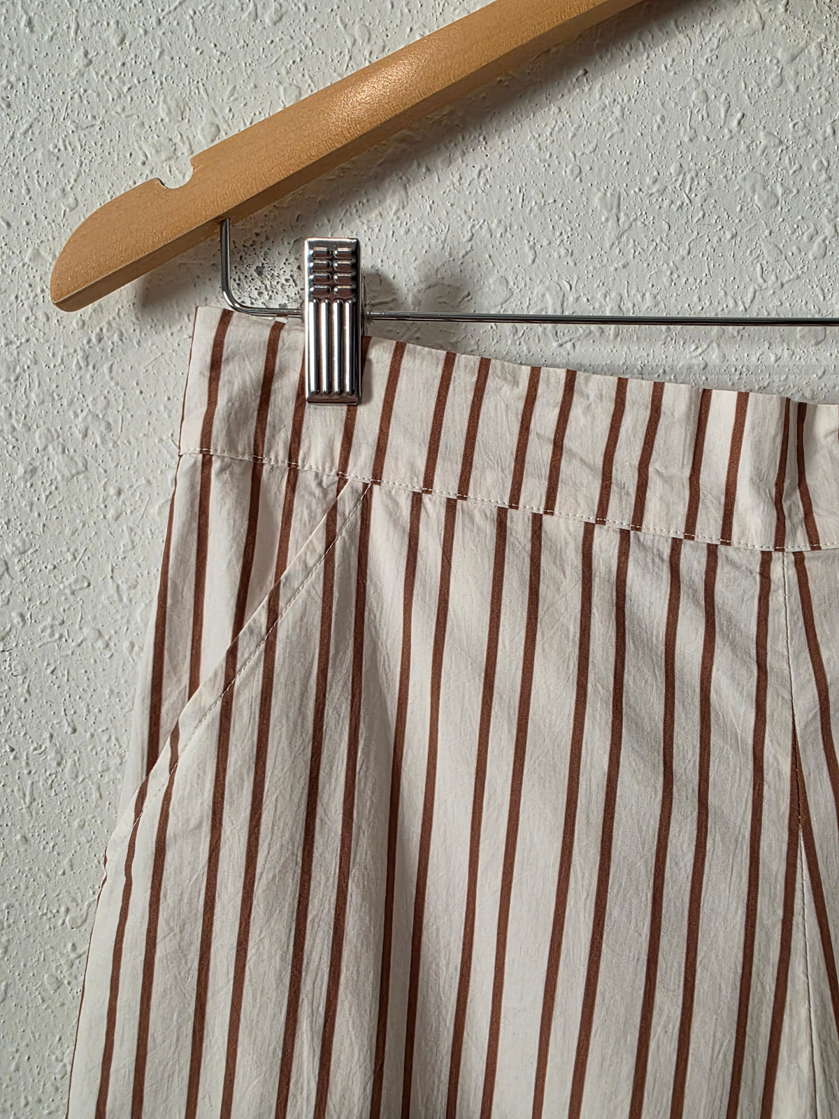 Julia Amory Striped Cotton Poplin Pants (M)