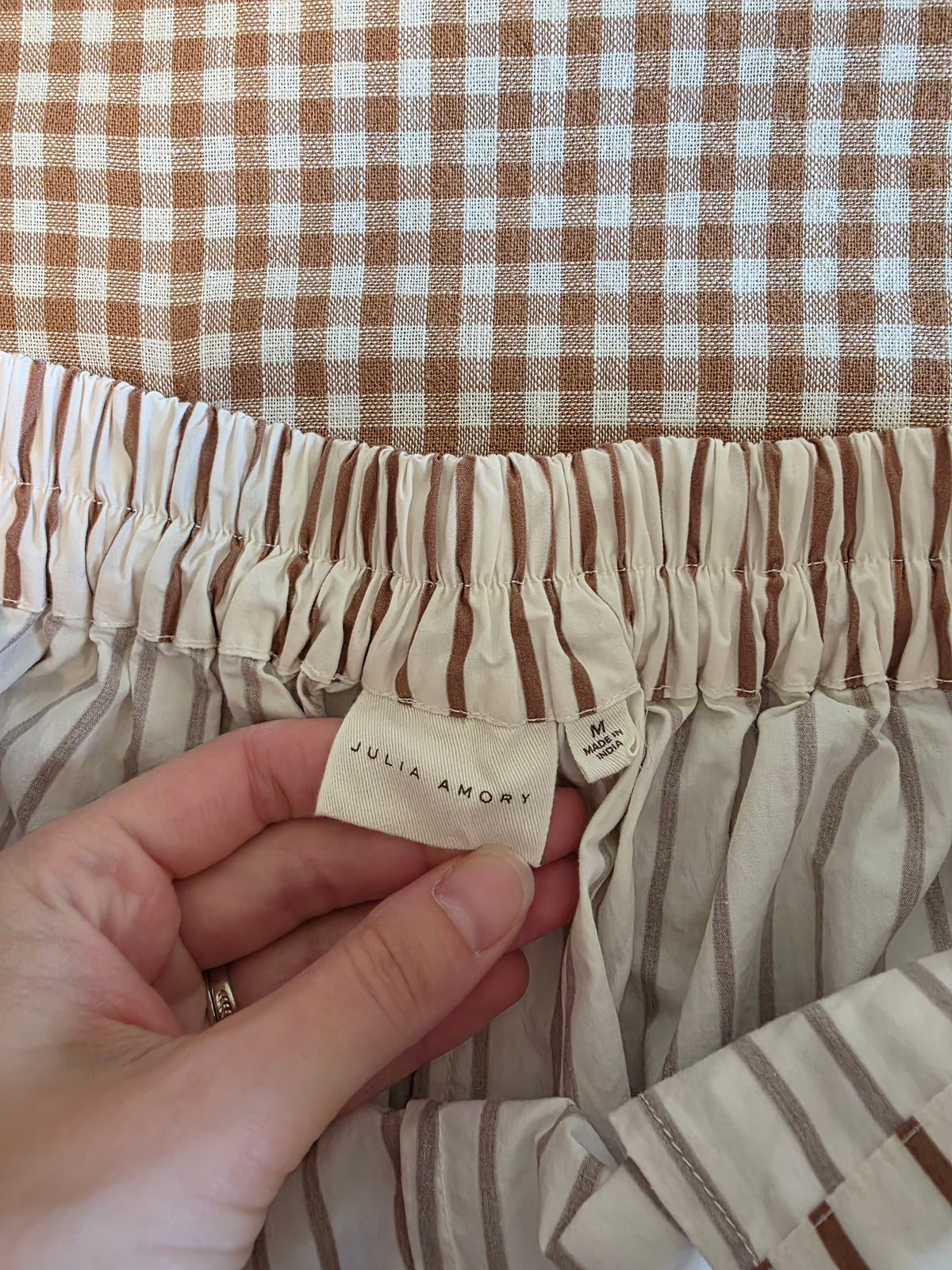 Julia Amory Striped Cotton Poplin Pants (M)