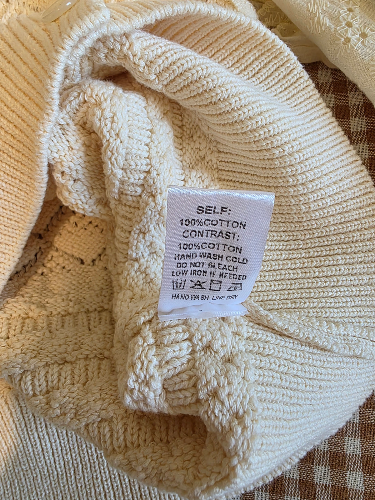 Aaron & Amber Textured Cotton Sweater (S)