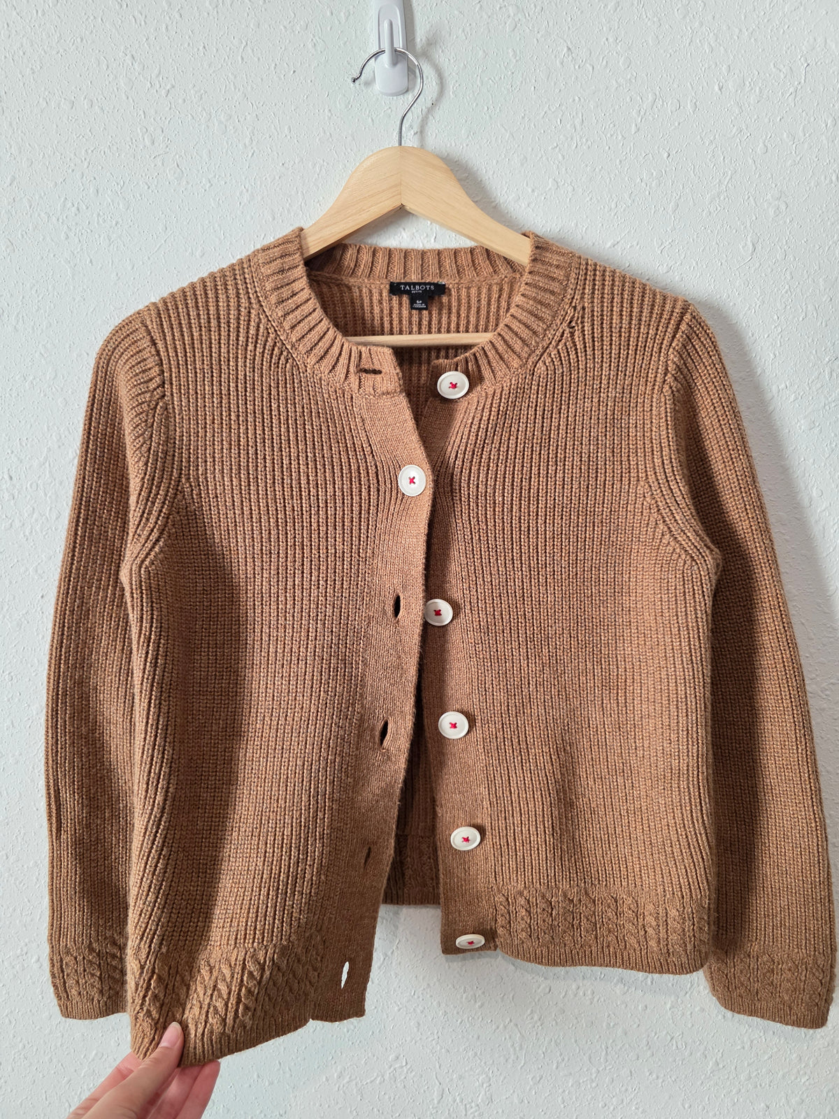 Shaker Stitch Button Front Sweater (SP)