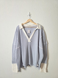 NEW Free People Waffle Thermal Tee (L)