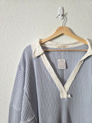 NEW Free People Waffle Thermal Tee (L)