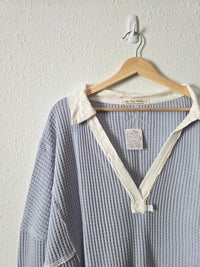 NEW Free People Waffle Thermal Tee (L)