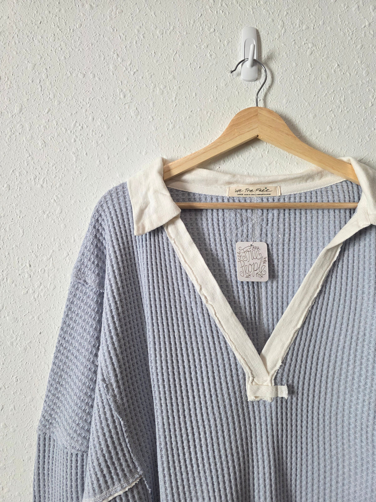 NEW Free People Waffle Thermal Tee (L)