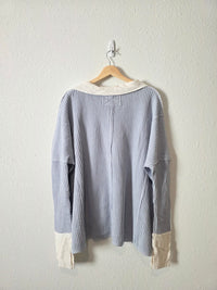 NEW Free People Waffle Thermal Tee (L)