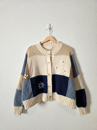 Luna Ivy Floral Embroidered Cardigan (S)
