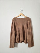 NEW Pointelle Tie Front Sweater (XL)