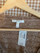 NEW Pointelle Tie Front Sweater (XL)