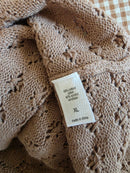 NEW Pointelle Tie Front Sweater (XL)