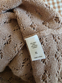 NEW Pointelle Tie Front Sweater (XL)