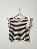 Blu Pepper Ruffle Sleeve Knit Top (M)