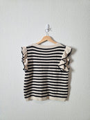 Blu Pepper Ruffle Sleeve Knit Top (M)