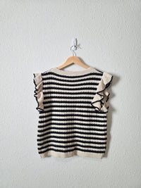 Blu Pepper Ruffle Sleeve Knit Top (M)