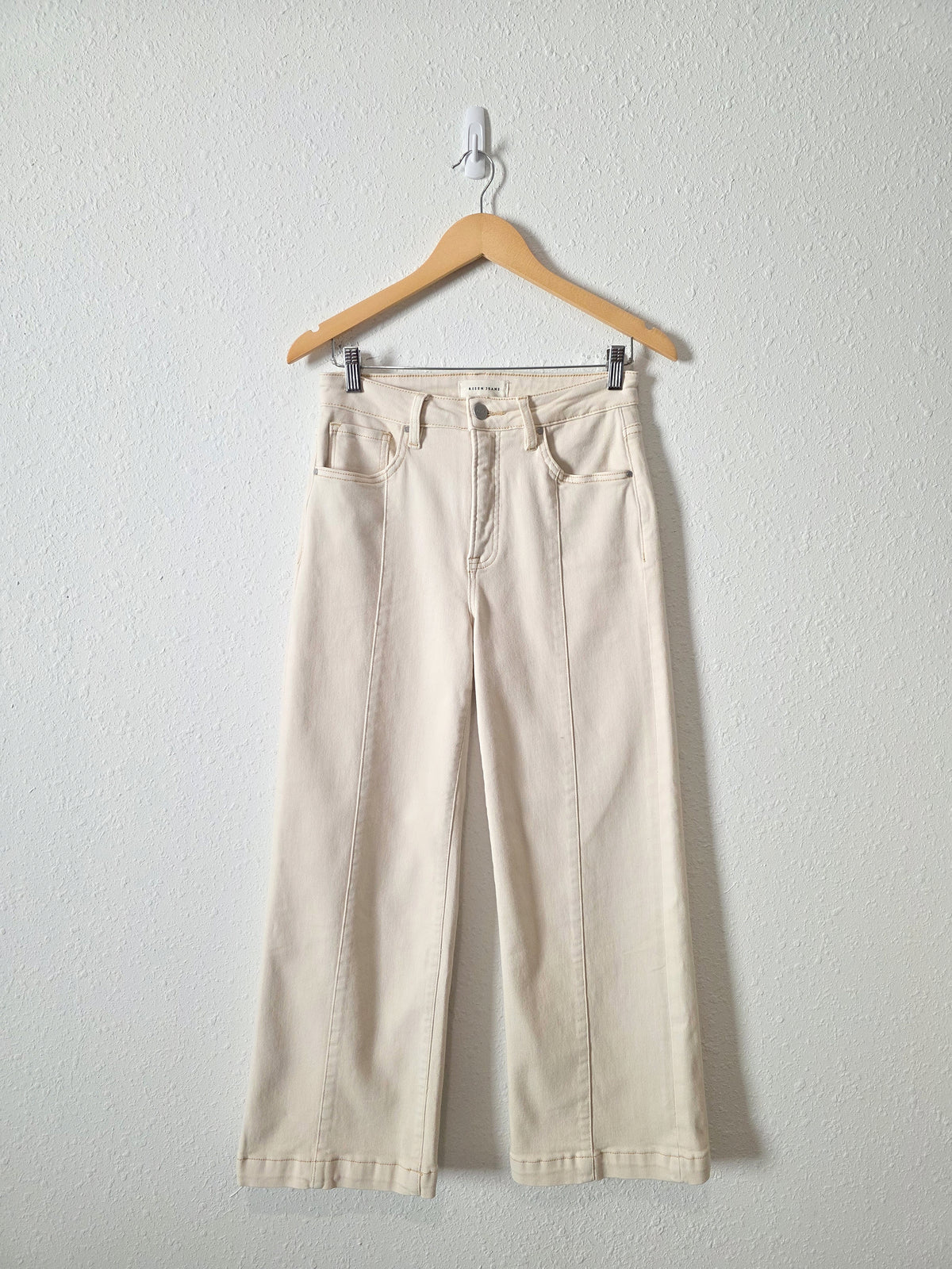 Risen Ecru Wide Leg Jeans (27)