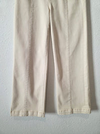 Risen Ecru Wide Leg Jeans (27)