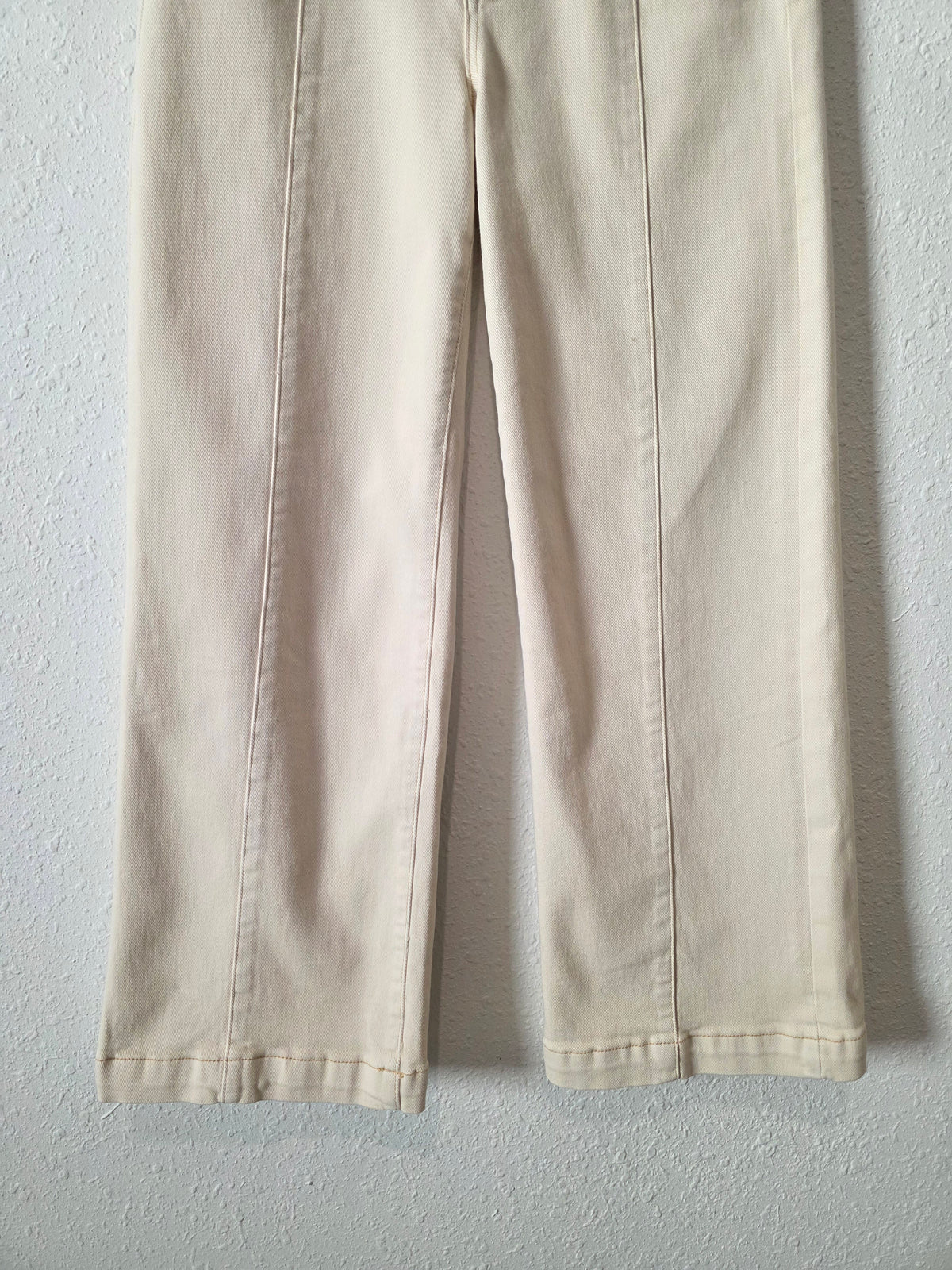 Risen Ecru Wide Leg Jeans (27)
