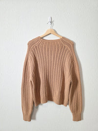 NEW Pointelle Mock Neck Sweater (M)