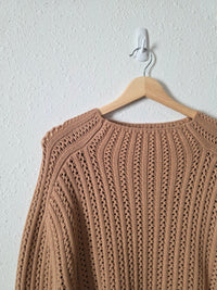 NEW Pointelle Mock Neck Sweater (M)