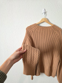 NEW Pointelle Mock Neck Sweater (M)