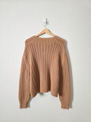 NEW Pointelle Mock Neck Sweater (M)