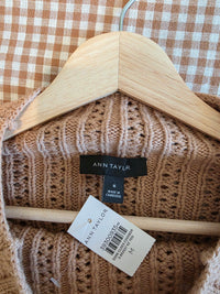 NEW Pointelle Mock Neck Sweater (M)