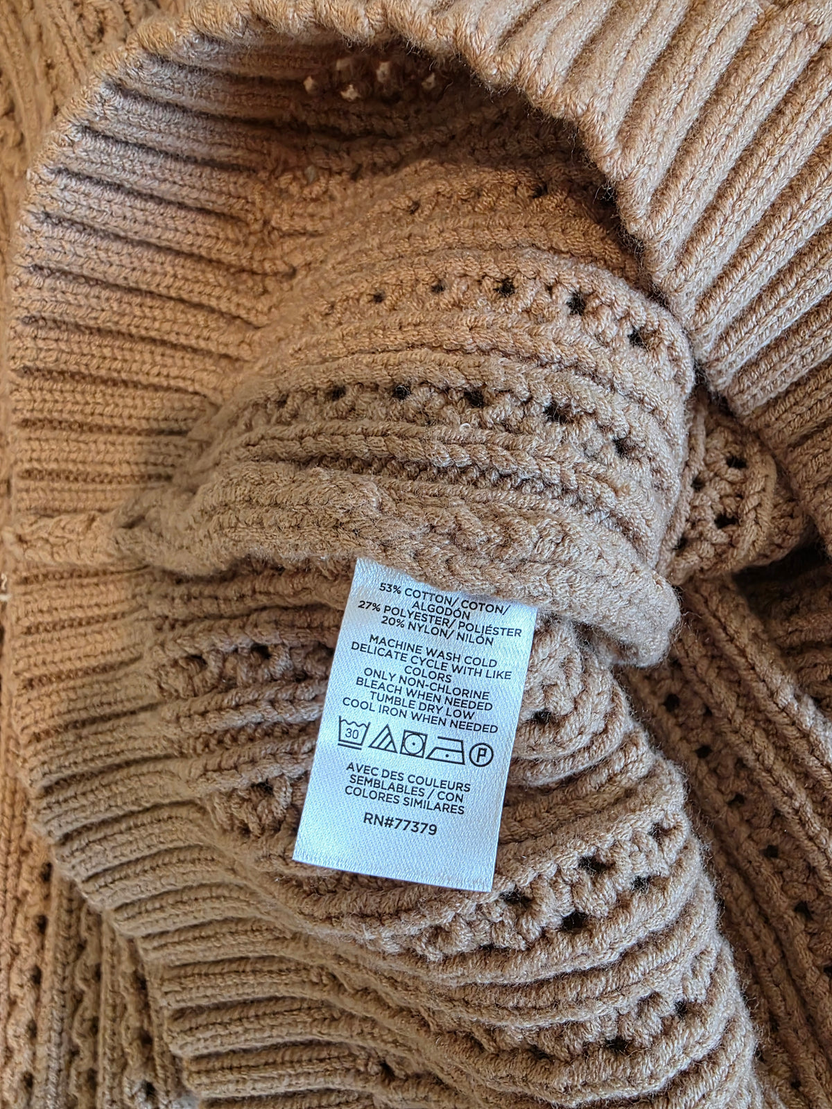NEW Pointelle Mock Neck Sweater (M)