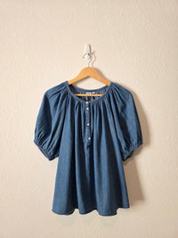 Gap Puff Sleeve Denim Top (M)