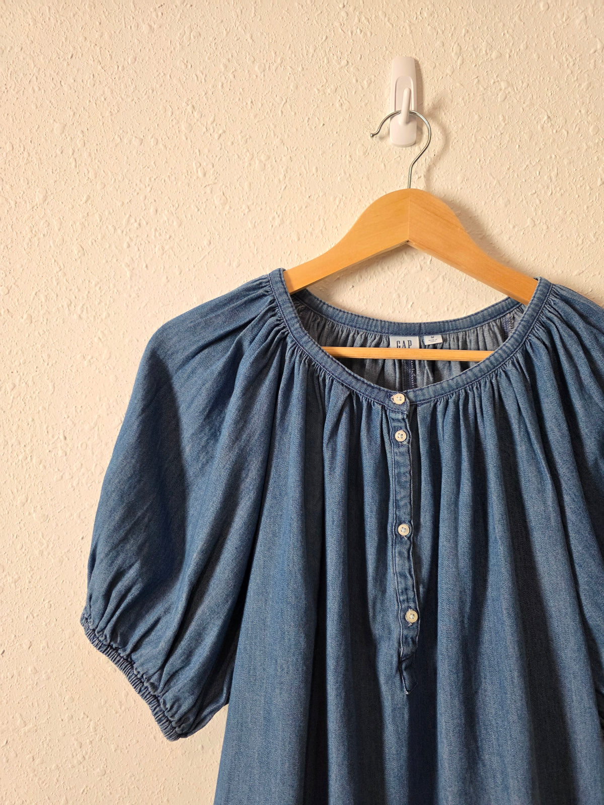 Gap Puff Sleeve Denim Top (M)