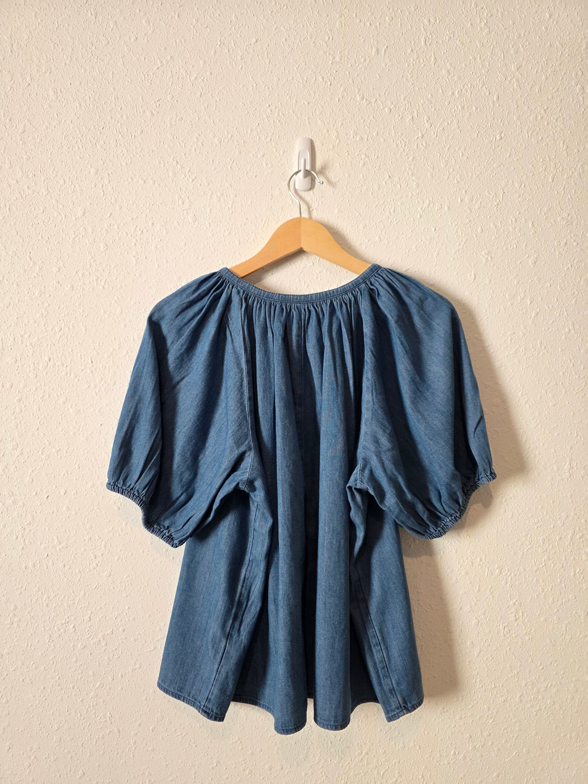 Gap Puff Sleeve Denim Top (M)