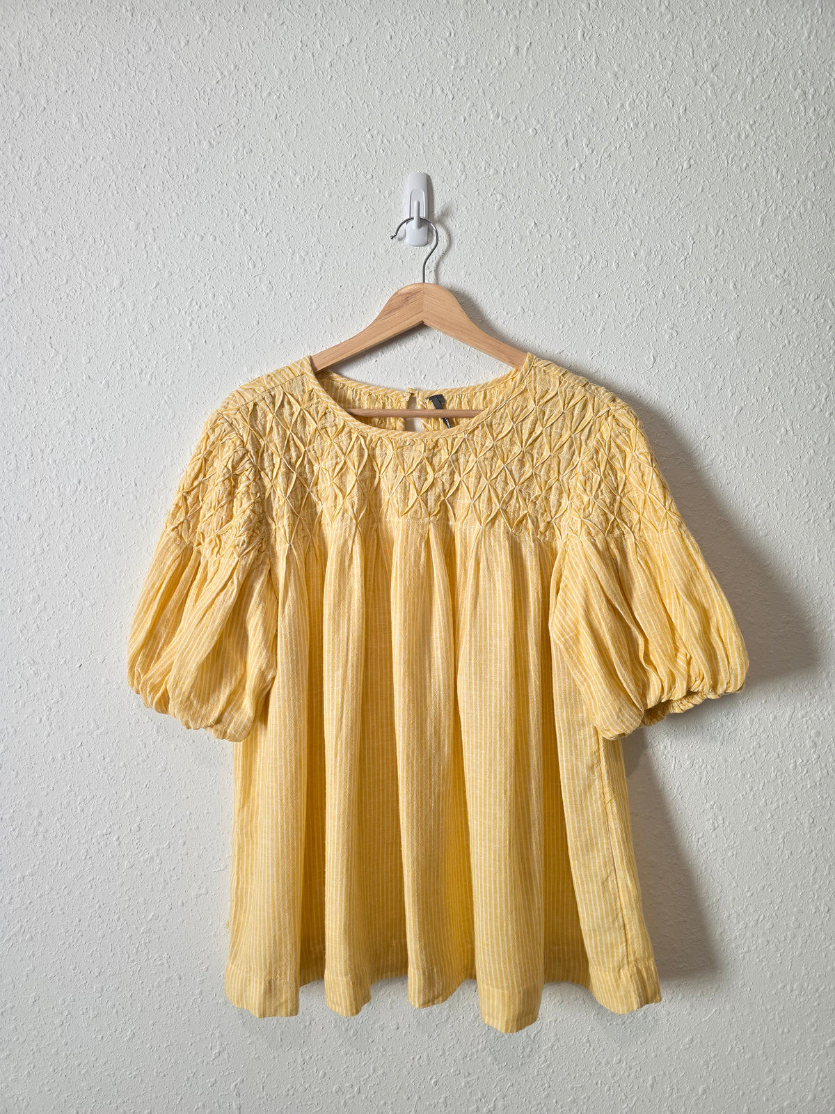 Anthropologie Striped Puff Sleeve Top (L/XL)