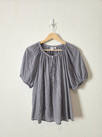 Gap Gingham Puff Sleeve Top (M)