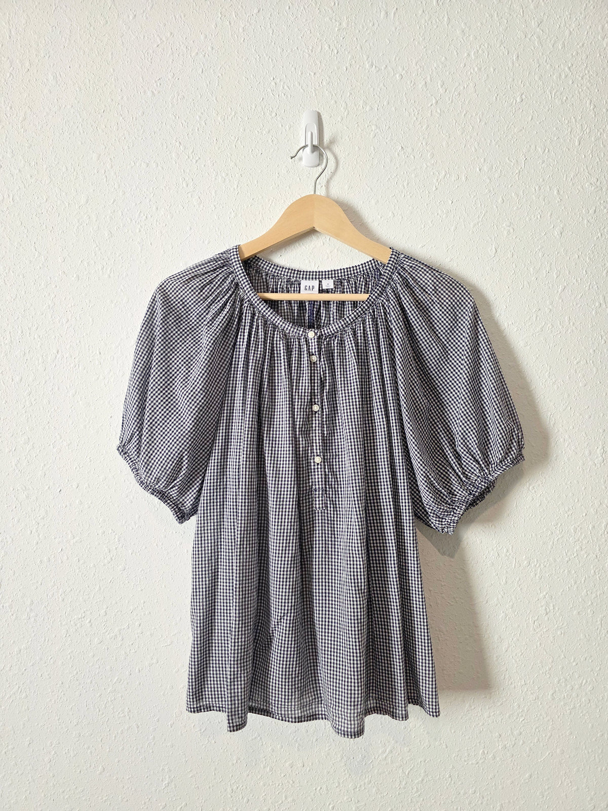 Gap Gingham Puff Sleeve Top (M)
