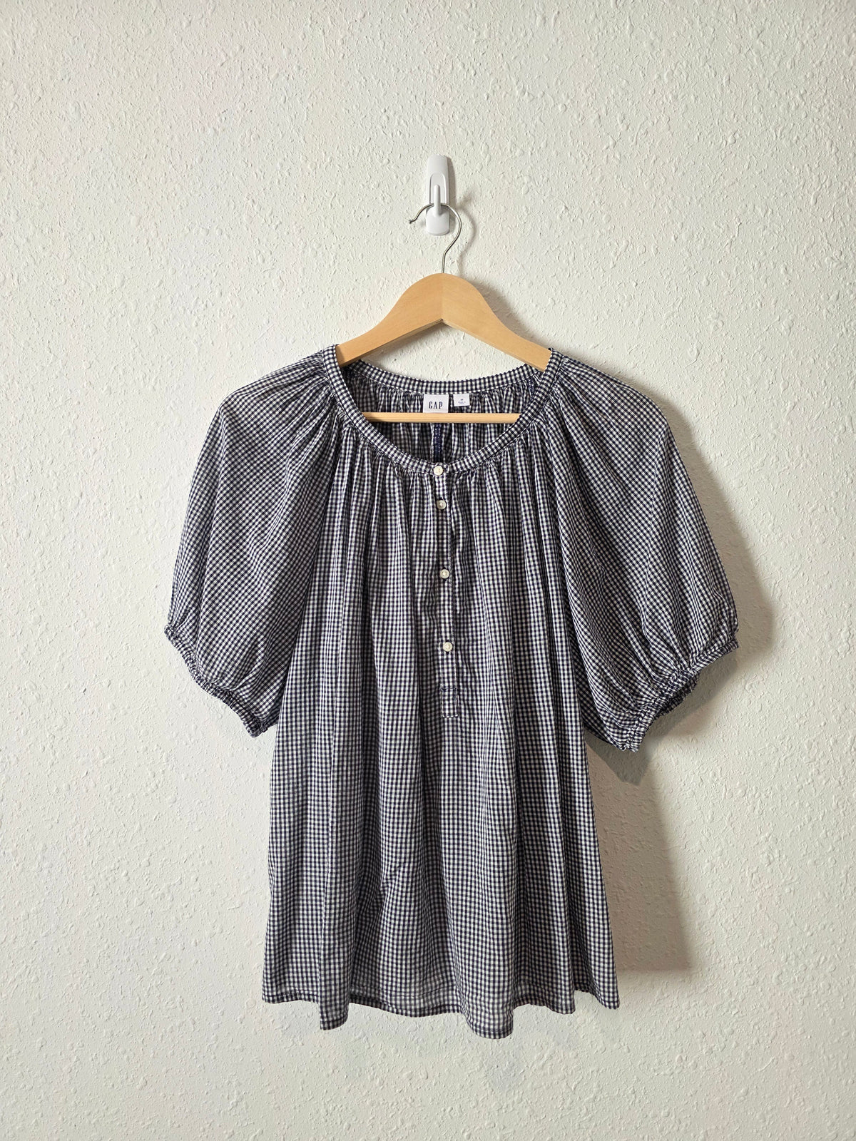 Gap Gingham Puff Sleeve Top (M)