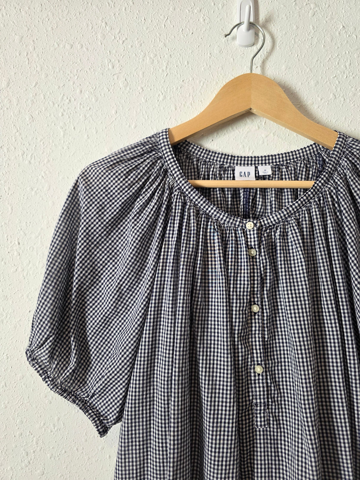 Gap Gingham Puff Sleeve Top (M)