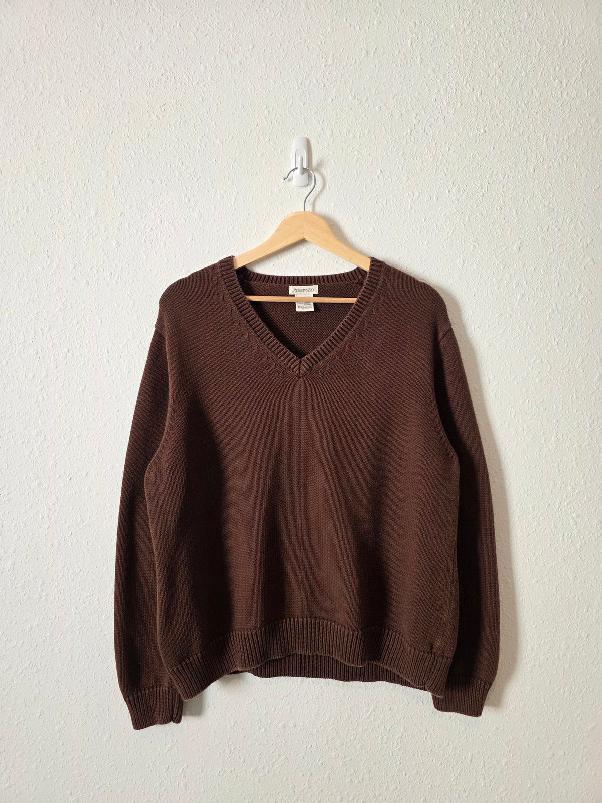 Vintage Chocolate Brown V Neck Sweater (XL)