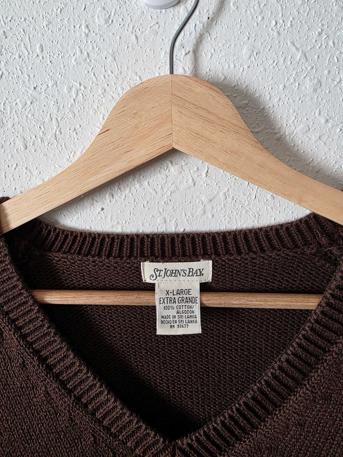 Vintage Chocolate Brown V Neck Sweater (XL)
