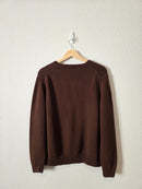 Vintage Chocolate Brown V Neck Sweater (XL)