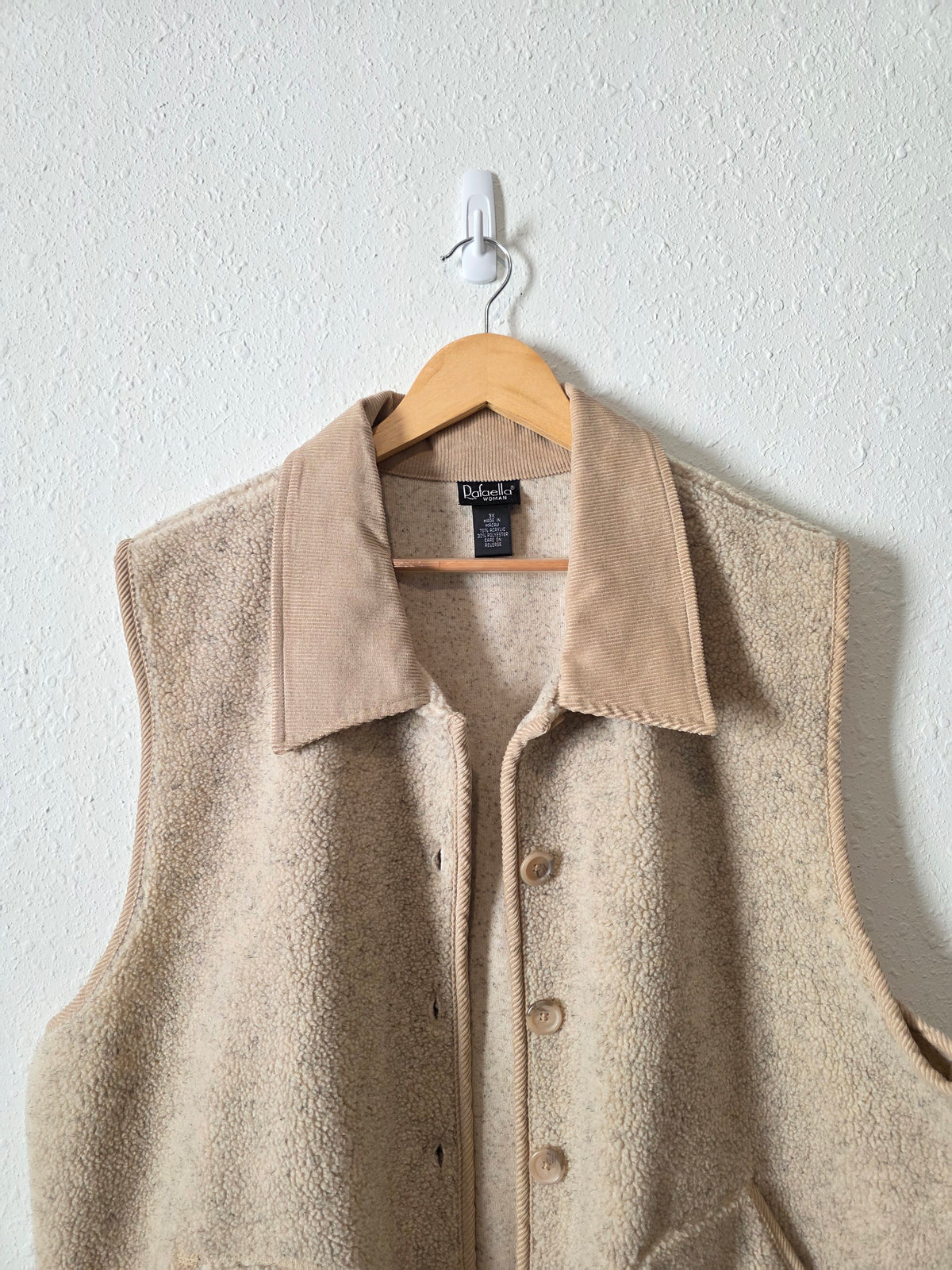 Vintage Sherpa Button Up Vest (3X)