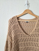 Crochet Bell Sleeve Sweater (S)