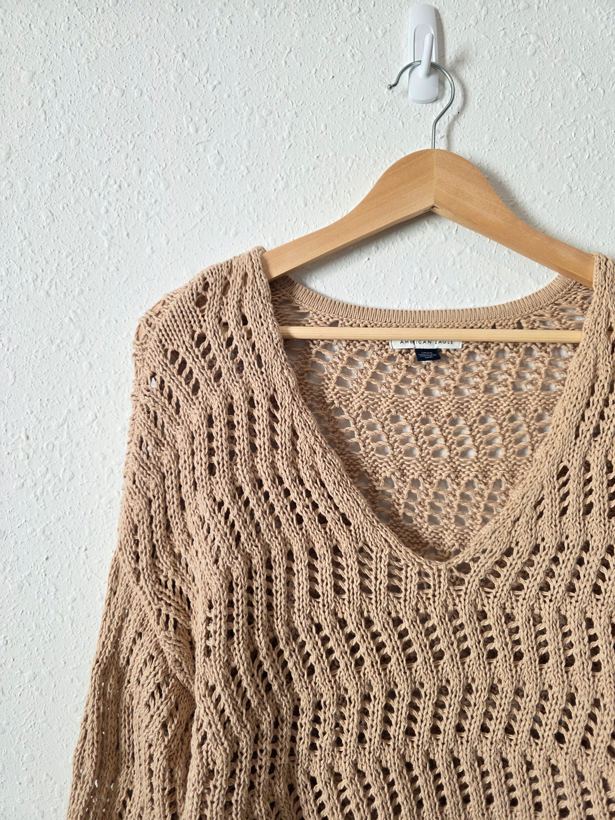 Crochet Bell Sleeve Sweater (S)