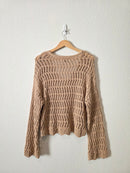 Crochet Bell Sleeve Sweater (S)