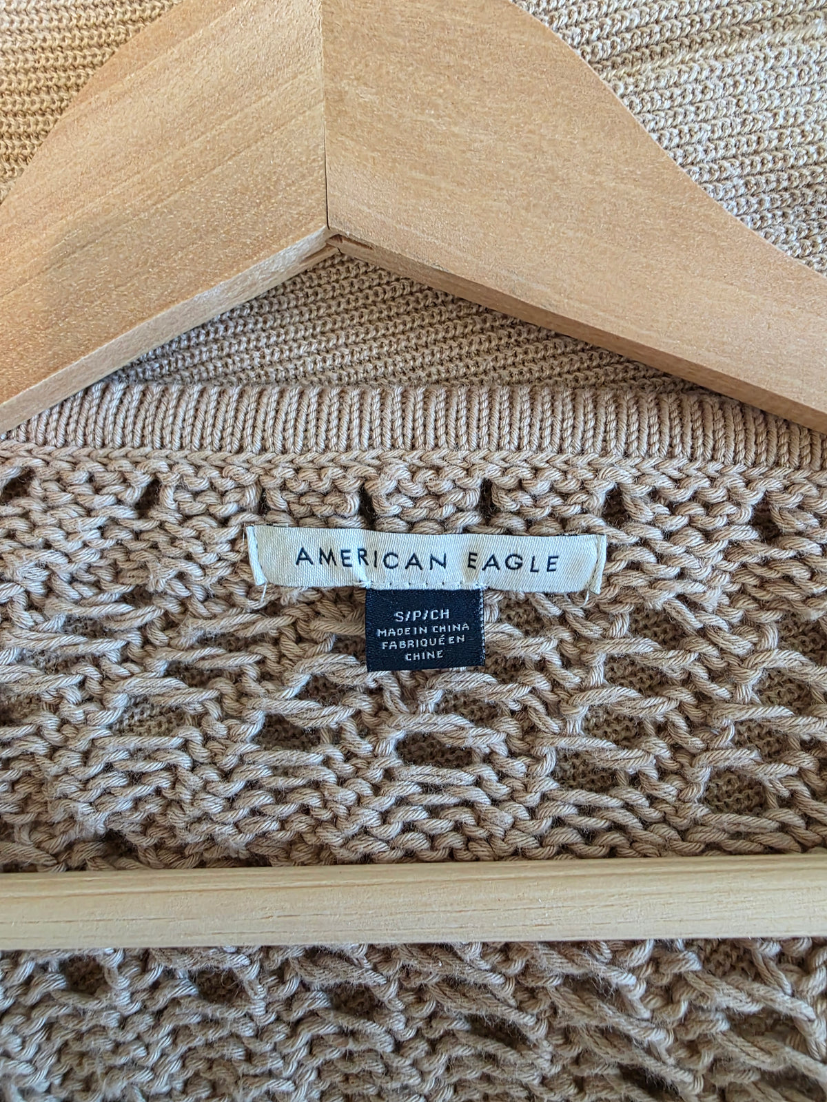Crochet Bell Sleeve Sweater (S)