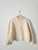 Vintage Merino Wool Cable Knit Sweater (XS)